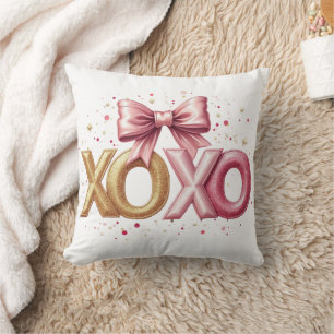 Valentine XOXO Pink Valentine's Day Throw Pillow