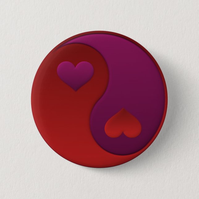 Valentine Yin Yang 2 Inch Round Button (Front)