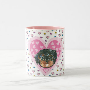 Valentine Yorkie Poo Two-Tone Coffee Mug