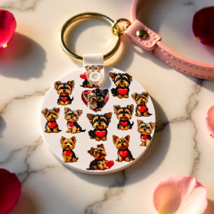 Valentine Yorkshire Terrier Dog dog lovers Keychain