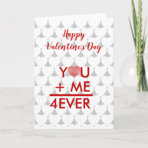 Valentine, you and me forever personalized holiday card