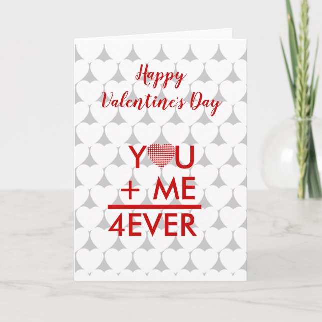 Valentine, you and me forever personalized holiday card (Front)