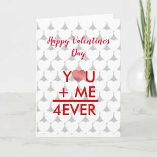 Valentine, you and me forever personalized holiday card