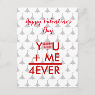 Valentine, you and me forever personalized postcard