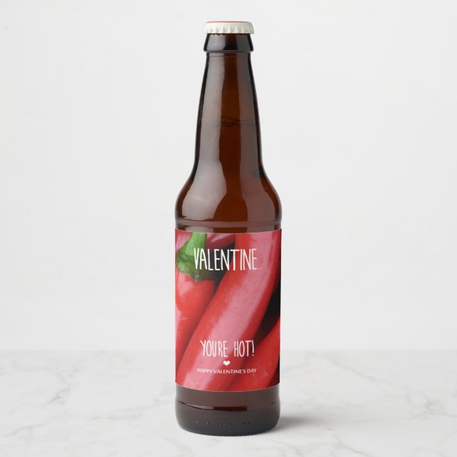 Valentine, you are hot! beer bottle label (Front)