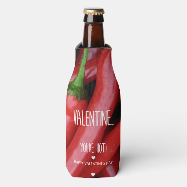 Valentine, you are hot! bottle cooler (Bottle Front)