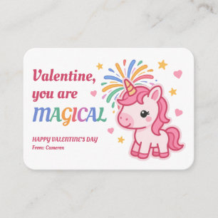 Valentine You Are Magical Kids Unicorn Card