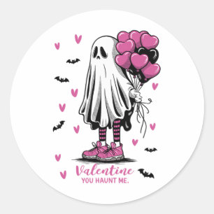 Valentine You Haunt Me - Cute Spooky Ghost Apparel Classic Round Sticker