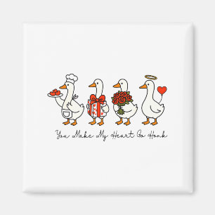 Valentine You Make My Heart Go Honk Funny Silly Go Magnet