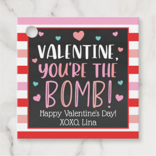 Valentine, You're The Bomb Favour Tags