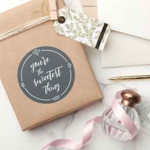 Valentine You're the Sweetest Thing Offblack Classic Round Sticker