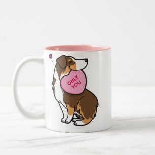 Valentine's 2015-Australian Shepherd-Red Two-Tone Coffee Mug