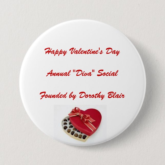 Valentine's 3 Inch Round Button (Front)