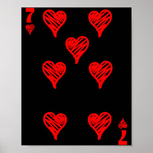 Valentines 6 7 7 Of Hearts Playing Cards Couples H Poster