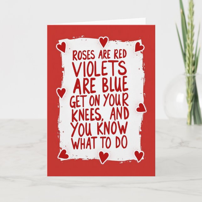 Valentines Adult Roses Are Red Card (Front)
