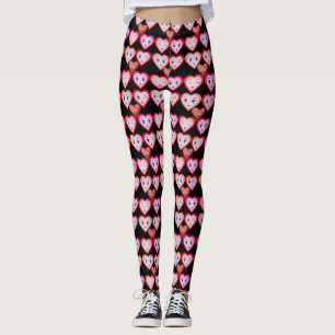 Valentines Aimer Candy Coeurs et visages Leggings