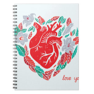 Valentine's Anatomical Heart: Unique Card Notebook