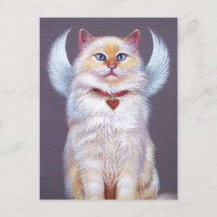 Valentine's Angel (Ragdoll cat) Holiday Postcard