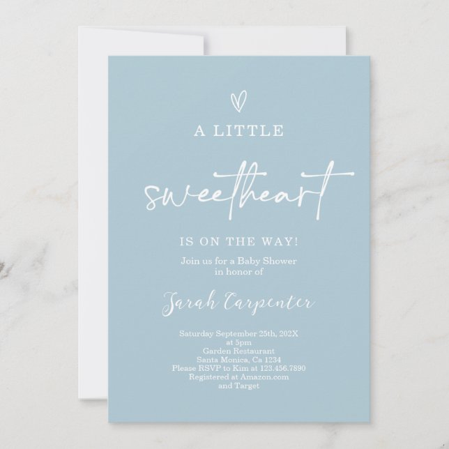 Valentines Baby Shower Boy Invitation (Front)