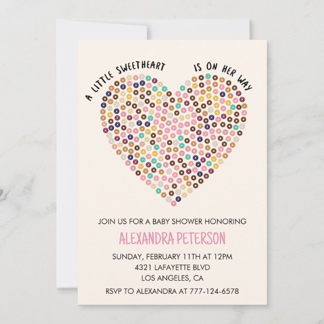 Valentines baby shower invitation pas coeur (Devant)