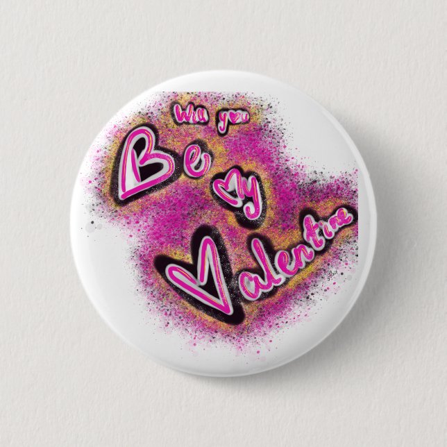 Valentine's badge 2 inch round button (Front)