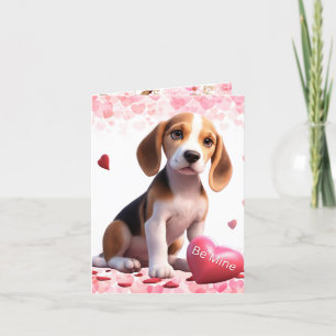 Valentines Beagle Be mine valentine Holiday Card