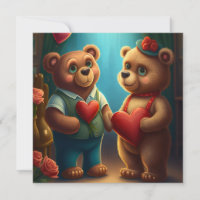 Valentine's bear cartoon