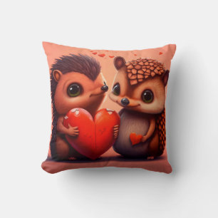 Valentine's bear cartoon custom throw pillow