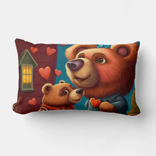 Valentine's bear cartoon pillow