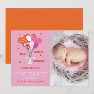 Valentines birth announcement Cute Hearts Bouquet