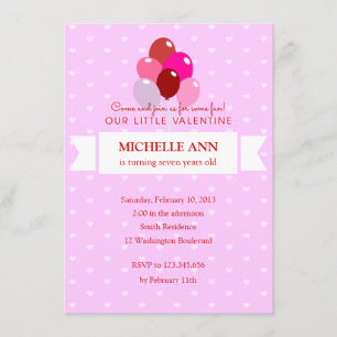 Valentine's Birthday Party Invitation