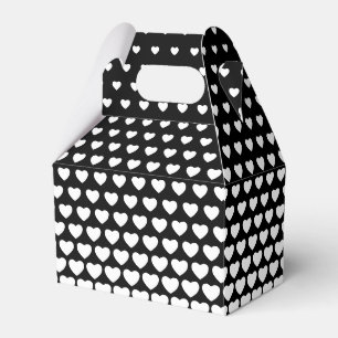 Valentines Black and White Heart Shape Pattern Favor Box