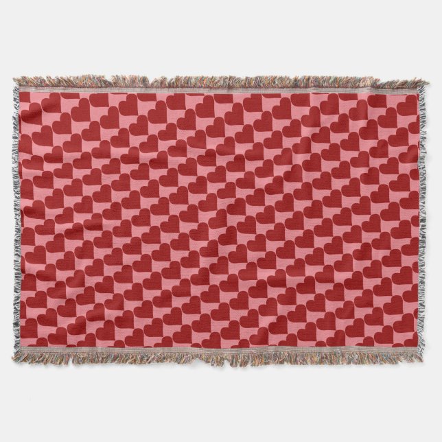 Valentine's Blanket Classic Hearts Throw Blanket (Front)