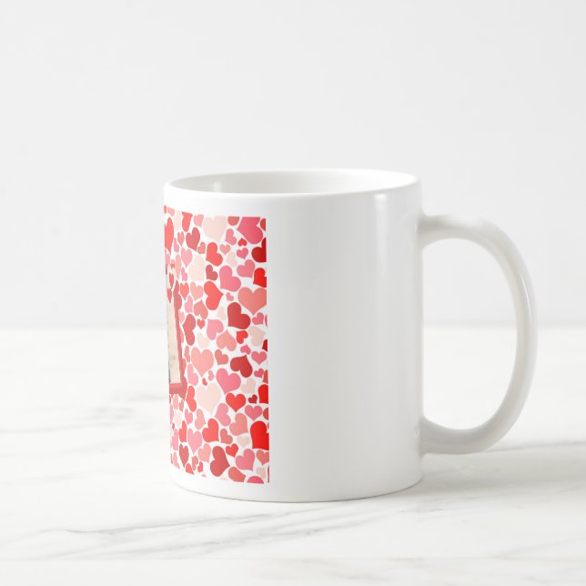 Valentines Border Collie Dog Hearts Coffee Mug (Right)