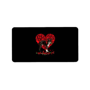 Valentines Boston Terrier Heart Dog Dad Dog Mom Label