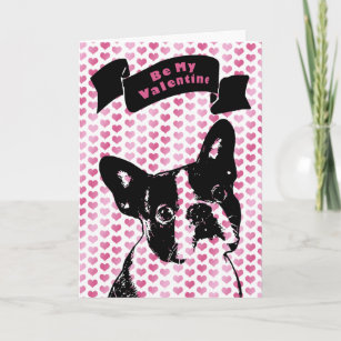 Valentines - Boston Terrier Silhouette Holiday Card
