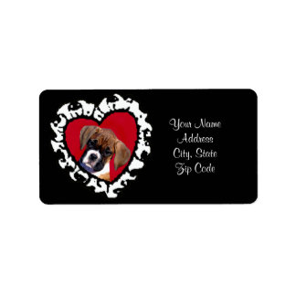Valentines Boxer Address labels