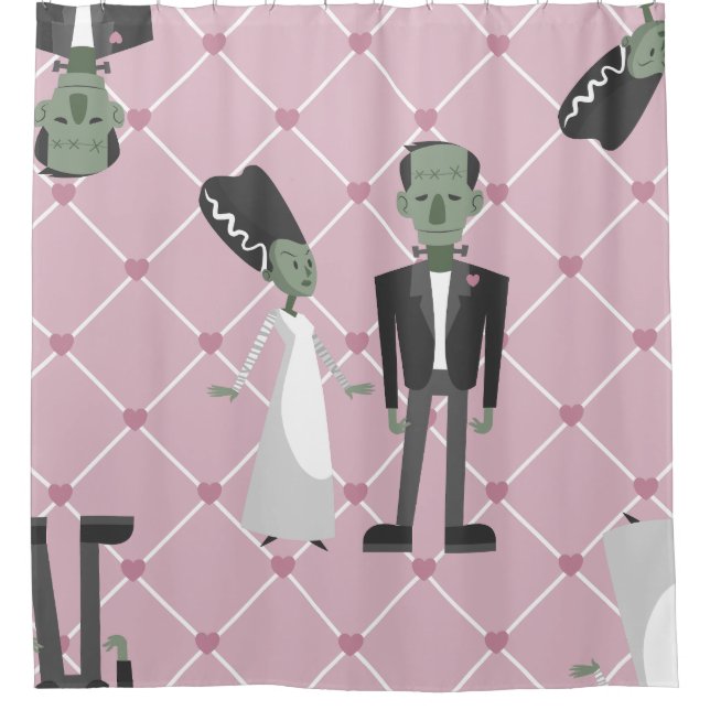 valentines bride frankenstein monster pink hearts (Front)