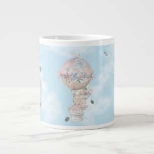 Valentine's Bunny Couple in the Sky Large Coffee Mug