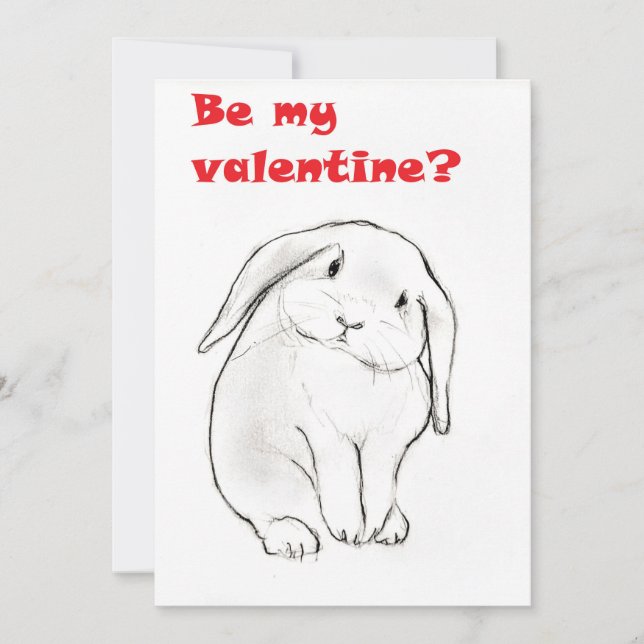 Valentines bunny holiday card (Front)