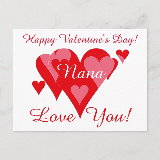 Valentines by Janz for Nana Love You Postcard (Front)