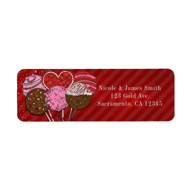 Valentine's Cake Pops Moderne Chic fête d'annivers (Devant)