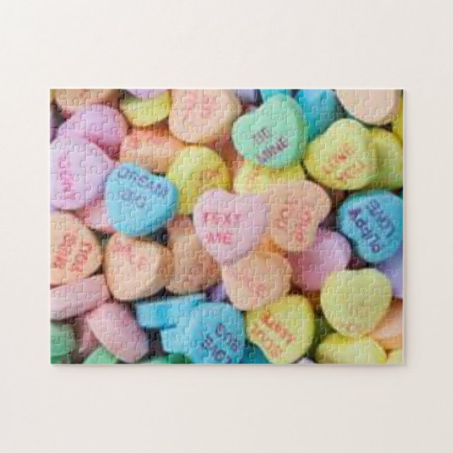 Valentine's candy conversation hearts jigsaw puzzle (Horizontal)