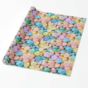 Valentine's candy conversation hearts wrapping paper