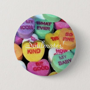 Valentine's candy hearts 2 inch round button