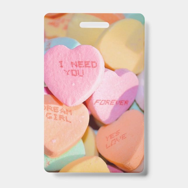 VALENTINE'S CANDY HEARTS  BADGE (Front)