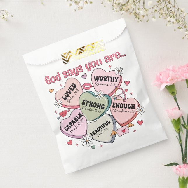  Valentine's Candy Hearts Christian  Favour Bag (Sealed)