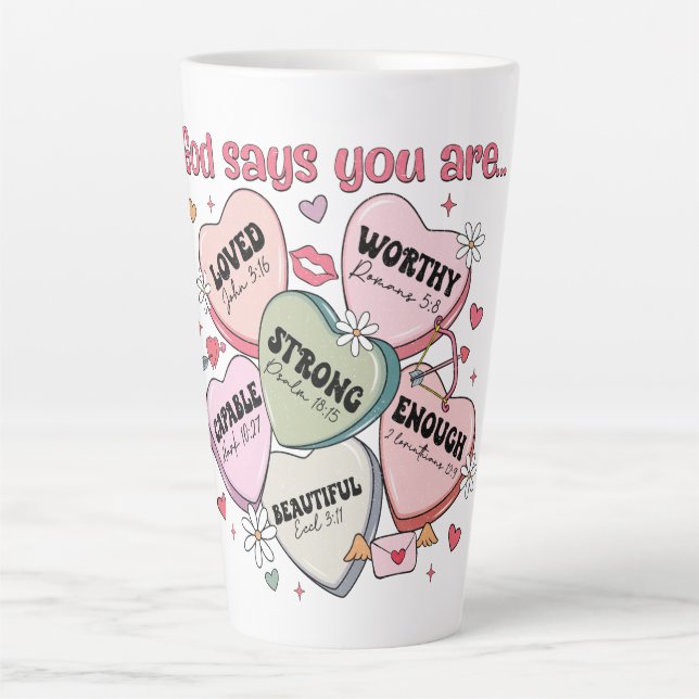  Valentine's Candy Hearts Christian  Latte Mug (Front)