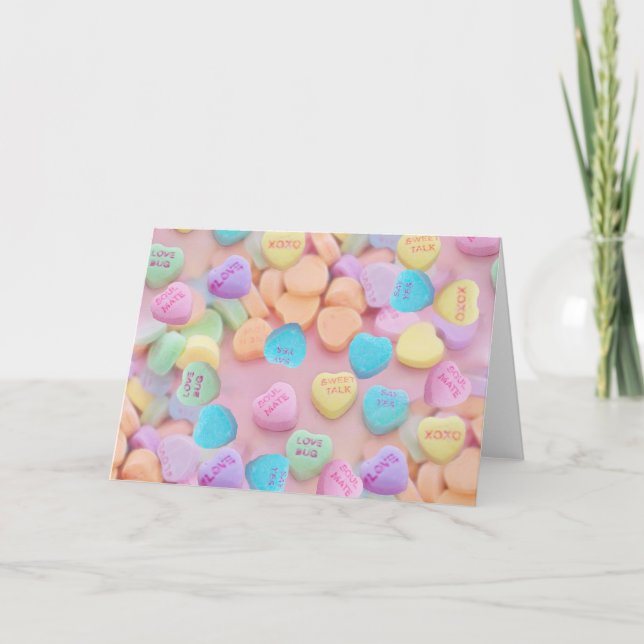 valentines candy hearts holiday card (Front)