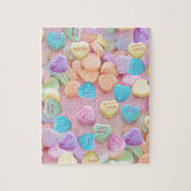 valentines candy hearts jigsaw puzzle (Vertical)